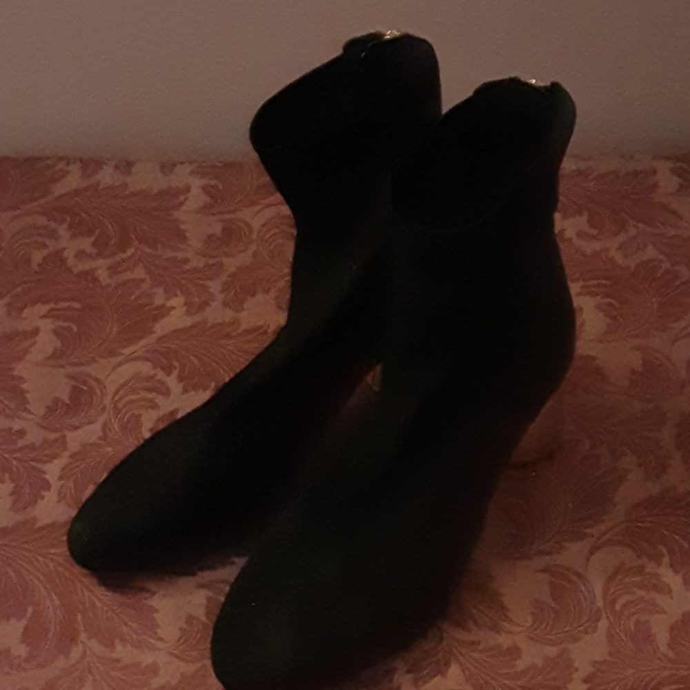 Black Suede Zara Basic Collection Ankle Boots - image 6